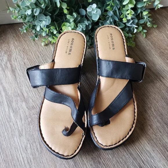 Sonoma Rikki Black Summer Sandals Women's Size 7.5 - Picture 3 of 8